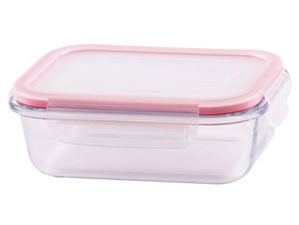 Dóza MagicHome BSG2, 650 ml, sklenená, 170x130x60 mm, obdĺžniková, borosilikátové sklo/PP, Clip