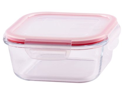 Dóza MagicHome BSG1, 750 ml, sklenená, štvorcová, 150x150x60 mm, borosilikátové sklo/PP, Clip
