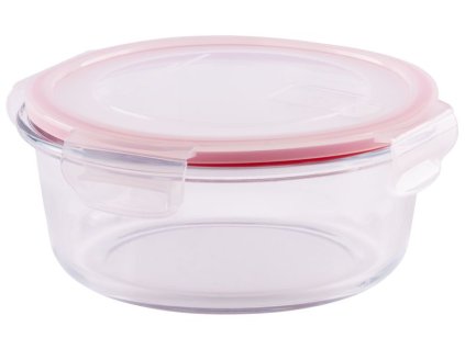 Dóza MagicHome BSG3, 950 ml, sklenená, okrúhla, 170x70 mm, borosilikátové sklo/PP, Clip