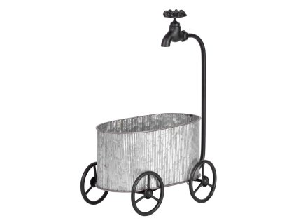 Dekoracia MagicHome Mecco 5021, Vanička na kolesách, 44 cm, plech