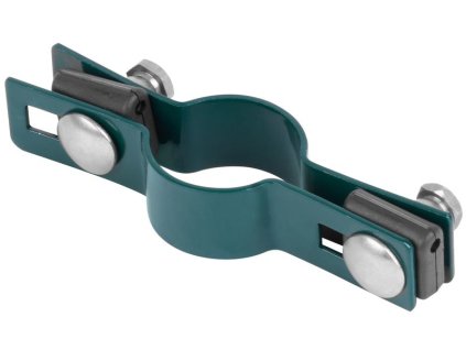 Objímka Strend Pro EUROSTANDARD, 48 mm, priebežná, zelená, Zn+PVC, RAL6005, na okrúhly stĺpik