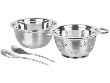 Set šalátový MagicHome, 24 cm, 4 dielny - misa, sito, 2x naberačka, nerez