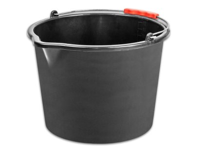 Vedro ReCycled® 12 lit, stavebné, plast, plastový úchyt, s výlevkou, čierne