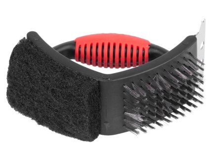 Kefa Strend Pro Grill, BBQ, 3-hranná, ručná, silikónová rúčka, na čistenie grilu, so škrabkou, 15x13x7 cm