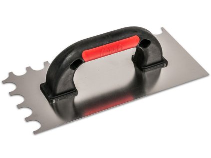 Hladítko Strend Pro Premium, EXC RED-Black, U-plast. rúčka, polguľaté zuby, 270x130 mm, 0,7 mm, nerez