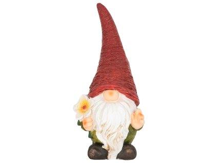 Dekorácia MagicHome, Trpaslík, červený, keramika, 22,5x19,5x51,50 cm