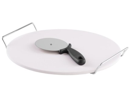 Kameň MagicHome, na pečenie, pizza, s krájačom, podnos s rúčkami, 33 cm