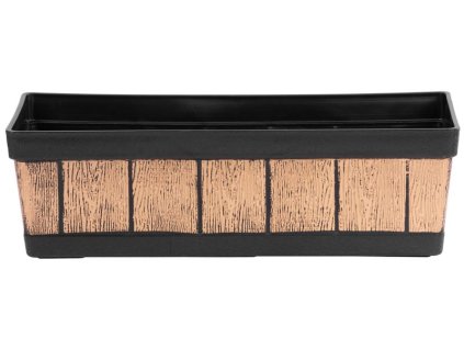Kvetináč Strend Pro, Woodeff, 15x47x17 cm, zlatý, truhlík, efekt dreva
