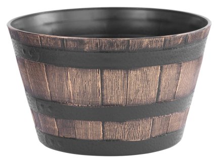 Kvetináč Strend Pro Woodeff, 39x23 cm, zlatý, efekt dreva