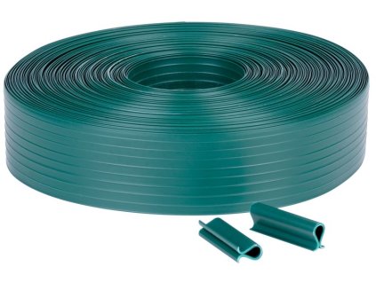 Páska Strend Pro EUROSTANDARD, 47,5 mm, L-35 m, tieniaca, zelená, krycia, na plotové panely, s 20 klipsami, 1000g/m2, PVC, RAL6005