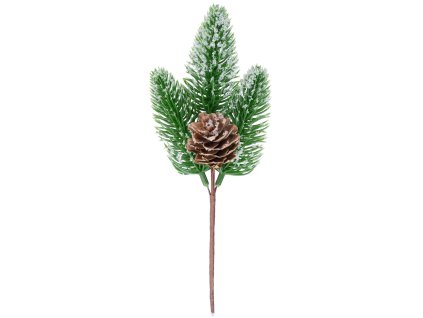 Vetvička MagicHome Vianoce, prírodná, zasnežená, 18 cm