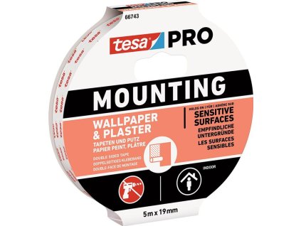 Páska tesa® Mounting PRO, montážna, na tapety a omietky, lepiaca, 19 mm, L-5 m