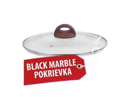 Pokrievka MagicHome Black Marble Line, sklenená, 28 cm