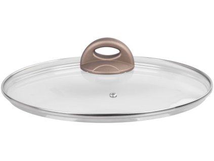 Pokrievka MagicHome Coffee Brown Line, sklenená, 26 cm