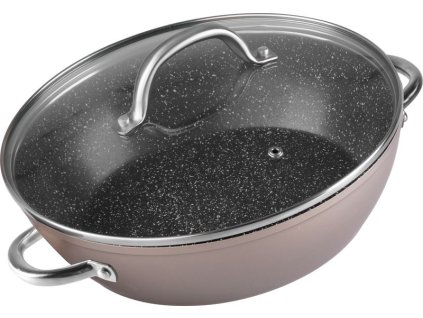 Hrniec MagicHome Coffee Brown Line, plytký, 26 cm, 2800 ml, s pokrievkou, pekáč do rúry
