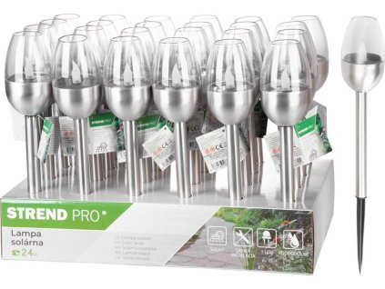Lampa Strend Pro Candle, solárna, 1x LED, nerez, 6x28 cm, Sellbox 24 ks