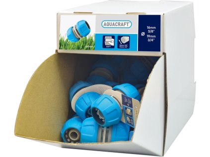 Spojka AQUACRAFT® 552095, SoftTouch 5/8"-3/4", na spájanie a opravu záhradných hadíc, Sellbox 35 ks