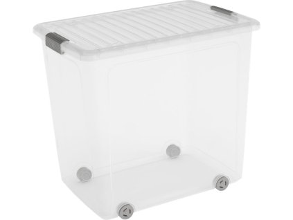Box s vekom KIS W Box XL, 78 lit., priesvitný, 39x57x52 cm, úložný, s kolieskami
