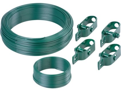 Sada drôtov Strend Pro, na pletivo Pwire.mc PVC, napínací  L-100 m a viazací L-25 m drôt, 4x napínač drôtu