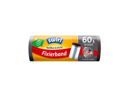 Vrecia Swirl, na odpad, zaťahovacie, s elastickým lemom, šedé, 60 lit., bal. 10 ks