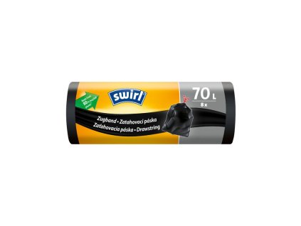 Vrecia Swirl, extra pevné, na odpad, zaťahovacie, čierne, 70 lit., bal. 8 ks