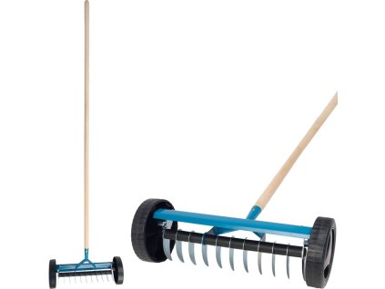 Hrable na trávnik Strend Pro R152W, 11 zubé, prevzdušňovacie na burinu, s kolieskami, s násadou