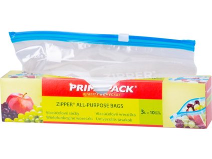 Vrecko Primapack Zipper, vrecúško, viacúčelové, na potraviny, 3 lit., 10 ks