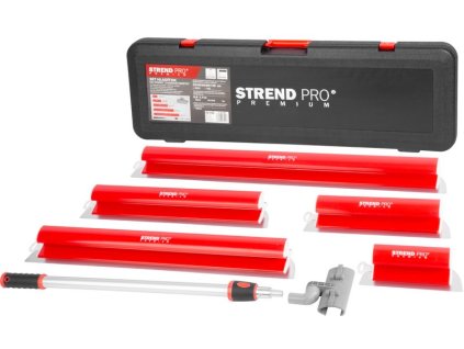 Sada hladítok Strend Pro Premium Ergonomic, na stierky a sadrové omietky, 250-1000 mm, 1,05-1,88 m teleskopická tyč, držiak, v kufri