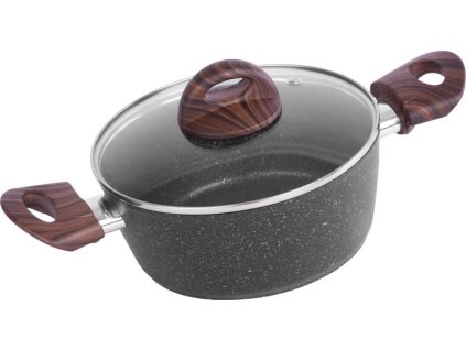 Hrniec MagicHome Black Marble Line, 20 cm, 2200 ml, s pokrievkou