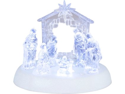 Dekorácia MagicHome Vianoce, betlehem, 7x LED, 3xAAA, akryl, 19,5x14x17,5 cm