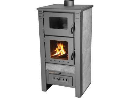 Kachle Pro TAURUS Ceramic, šedé, 12 kW, 120 mm, s rúrou na pečenie