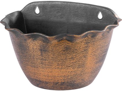 Kvetináč Strend Pro Wave, 26x18 cm, zlatý, metalický efekt, závesný
