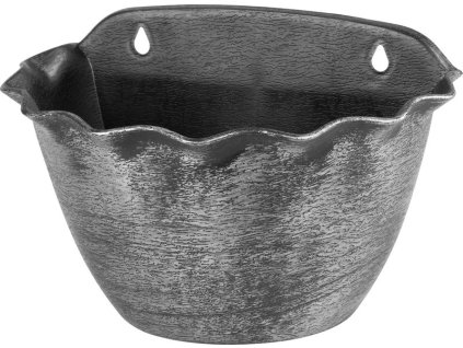 Kvetináč Strend Pro Wave, 26x18 cm, strieborný, metalický efekt, závesný