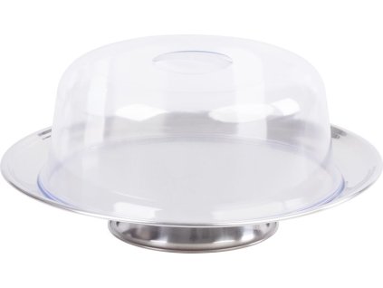 Box MagicHome, podnos na tortu, nerez, priehľadné veko, 31 cm