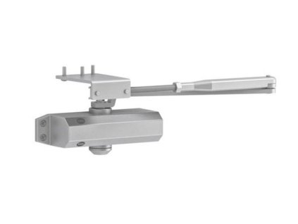 Zatvárač dverí Yale DC3500 EN 2/3/4, s ramienkom a paralelným plechom, strieborný