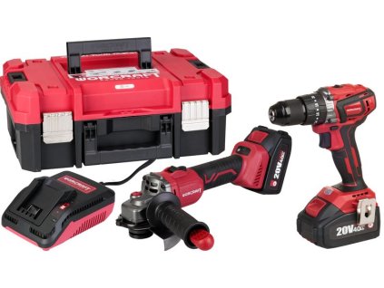 Set Worcraft XCUBE001 ShareSYS Toolbox, skrutkovač CHD-S20LiBA + uhlová brúska CAG-S20LiBS-125 mm, bezuhlíkové, 2x 4.0 Ah akumulátor, 1x nabíjačka