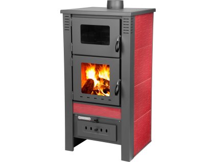Kachle Pro TAURUS Ceramic, červené, 12 kW, 120 mm, s rúrou na pečenie