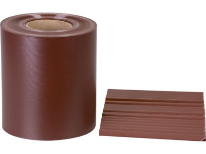 Páska Strend Pro EUROSTANDARD, 190 mm, L-35 m, tieniaca, mahagónová hnedá, krycia, na plotové panely, s 20 klipsami, 630 g/m2, PVC, RAL8016