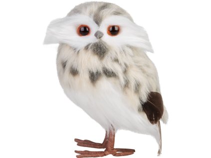 Sova MagicHome Vianoce, krémová s bodkami, 7x9x15,5 cm