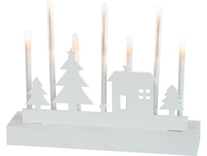 Svietnik MagicHome Vianoce, 8 LED teplá biela, 2xAA, MDF, interiér, 24x5,5x18 cm