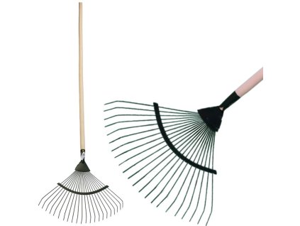 Hrable na lístie Strend Pro R119.WH, 22 lamelové, 45cm, vejárové, drevená násada