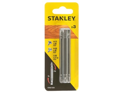 Bit skrutkovací obojstranný, sada 3ks, PH1-PL5, PL4-7,2, PH2-PL6 x 86mm