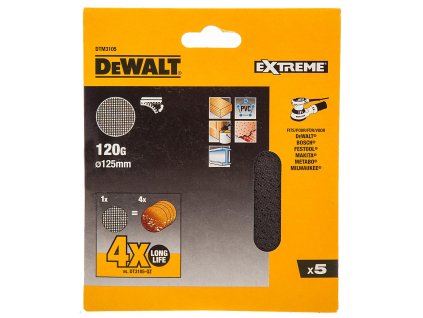 Sieťovina brúsna o125mm P120 suchý zips 5ks DWE6423/DCW210/D26453