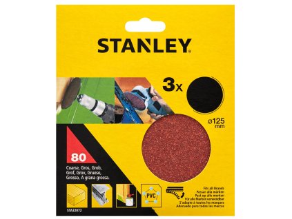 Papier brúsny pre vŕtačku/uhlovú brúsku suchý zips 125mm P80 3ks