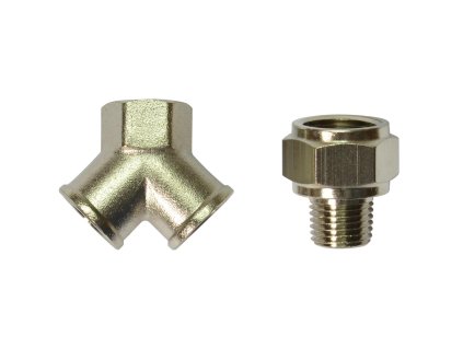 Trojcestná spojka 2x 1/4" F - 3/8" F