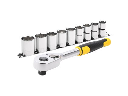 Sada račne 10 dielna 1/2" s 12 hrannými hlavicami 72 zubov (13 - 24 mm)