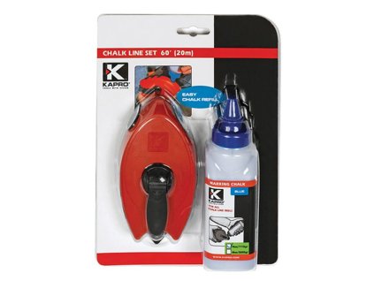 Šnúra murárska KAPRO® 211, L-30 m, s navíjačom Easygrip™+ modrý murársky značkovací púder (prášok)