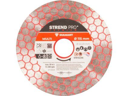 Kotúč Strend Pro Premium, 115x22,23 mm, hexagonal, diamantový, rezný, multi