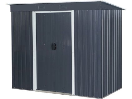 Domček Strend Pro, záhradný, plech, antracit, so základňou, 217 x 110 x 174  cm
