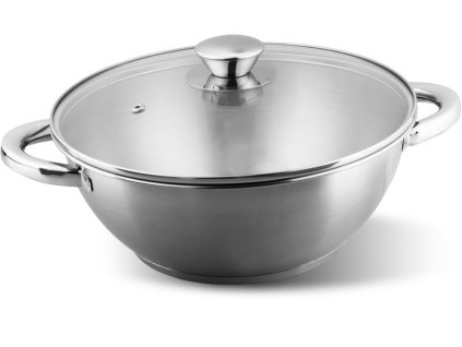 Hrniec Wok MagicHome Chloe, 26 cm, 5 lit., so sklenenou pokrievkou, nerez